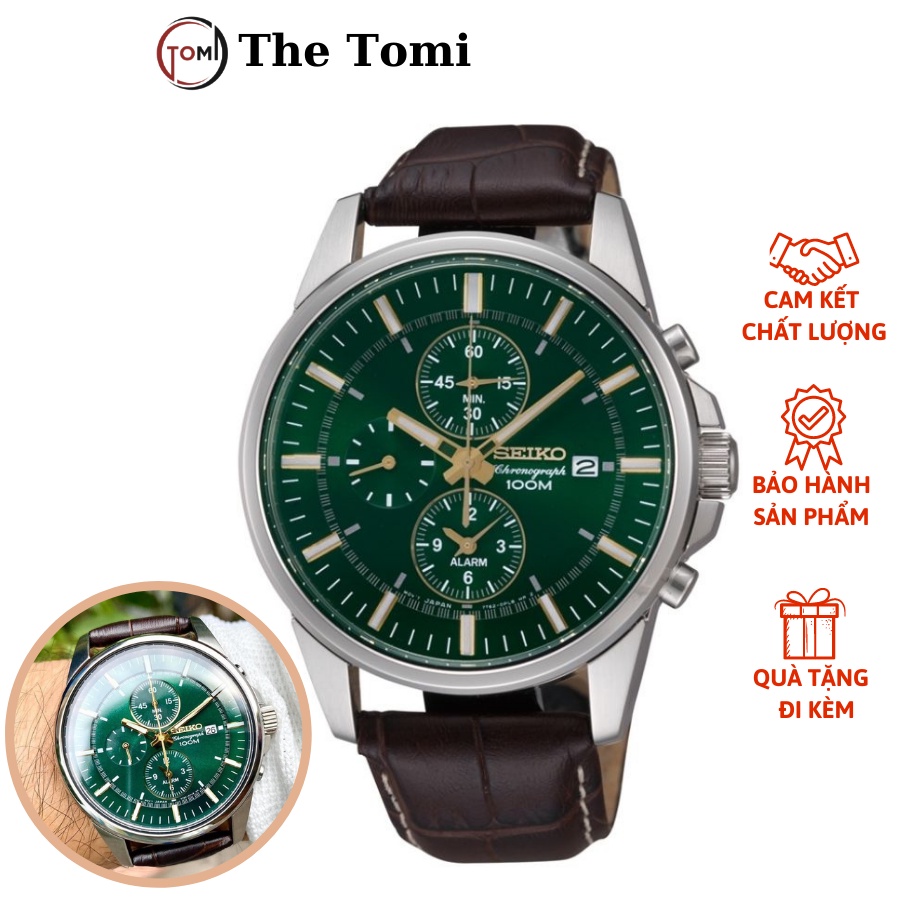Đồng Hồ Nam Sei.ko trẻ trung lịch lãm Full 6kim Máy Pin  size 40mm - Đồng Hồ Nam Dây Da -Tặng Thêm Pin