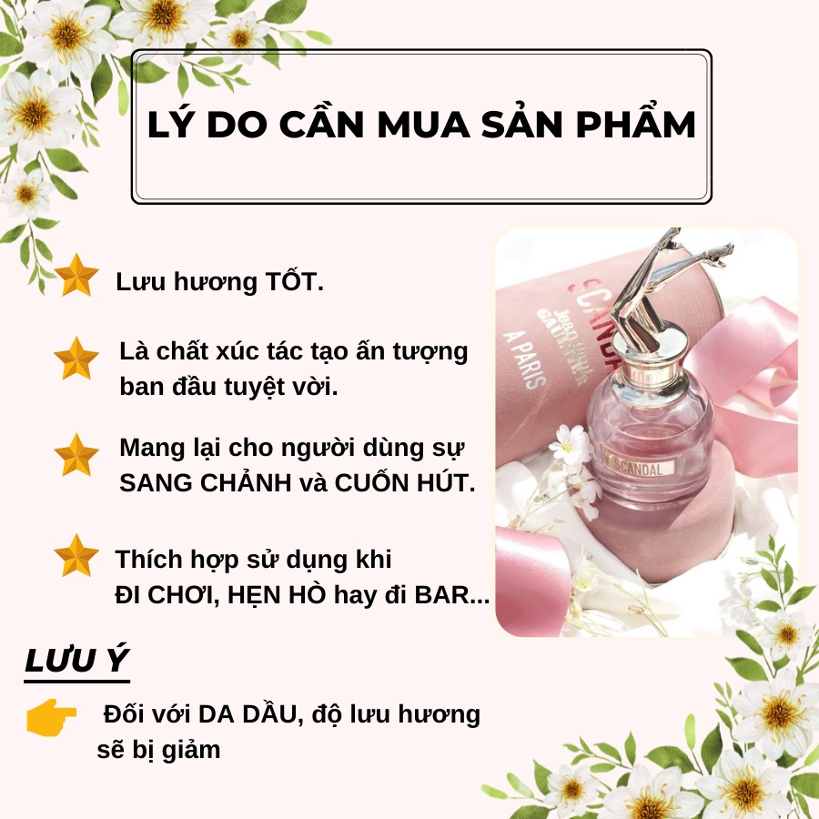 Nước hoa nữ Scandal, So Scandal nồng độ EDP 80ml - Hương thơm ngọt ngào quyến rũ cá tính sexy