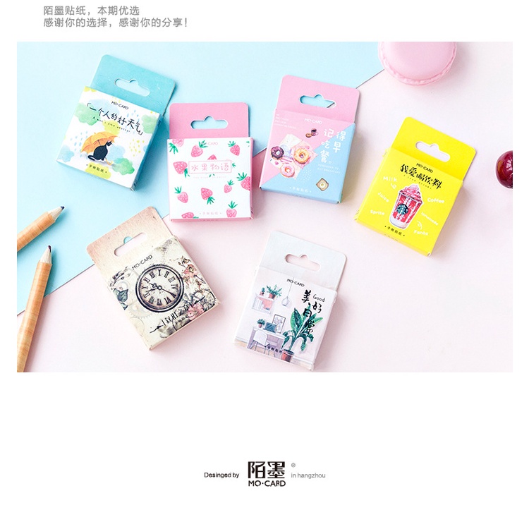 Sticker cute trang trí sổ set 40 miếng chủ đề thời tiết, hình dán trang trí sổ thiệp quà