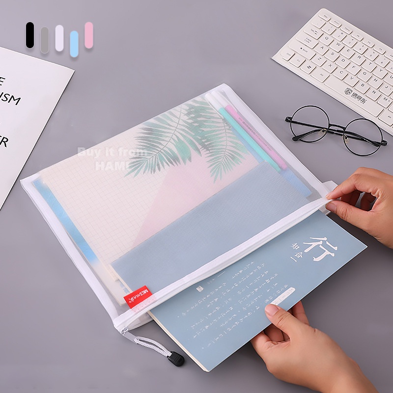 Túi đựng bút lưới A4, túi đựng đồ dùng cá nhân hình hoạt hình - TB03