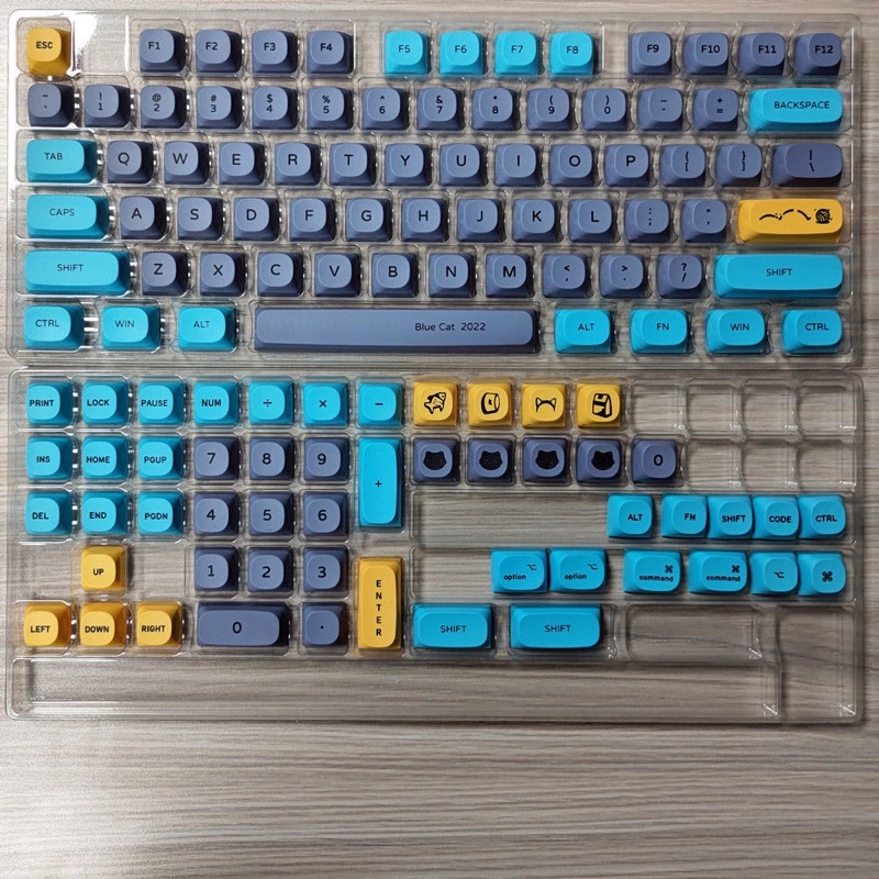 Keycaps PBT Profile MA Blue Cat 125 Keys dành cho bàn phím cơ