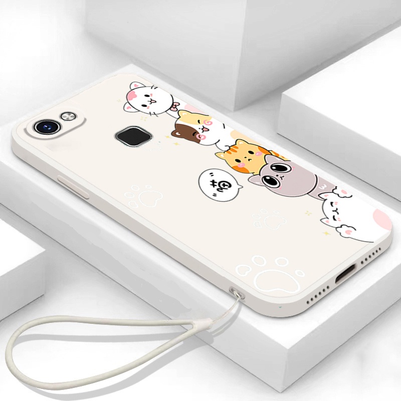Ốp lưng VIVO V7 PLUS V7 Ốp Điện Thoại Silicon Mềm Mịn Bảo Vệ Cho VIVO V7 PLUS V7 DZMM01 viền vuông cute
