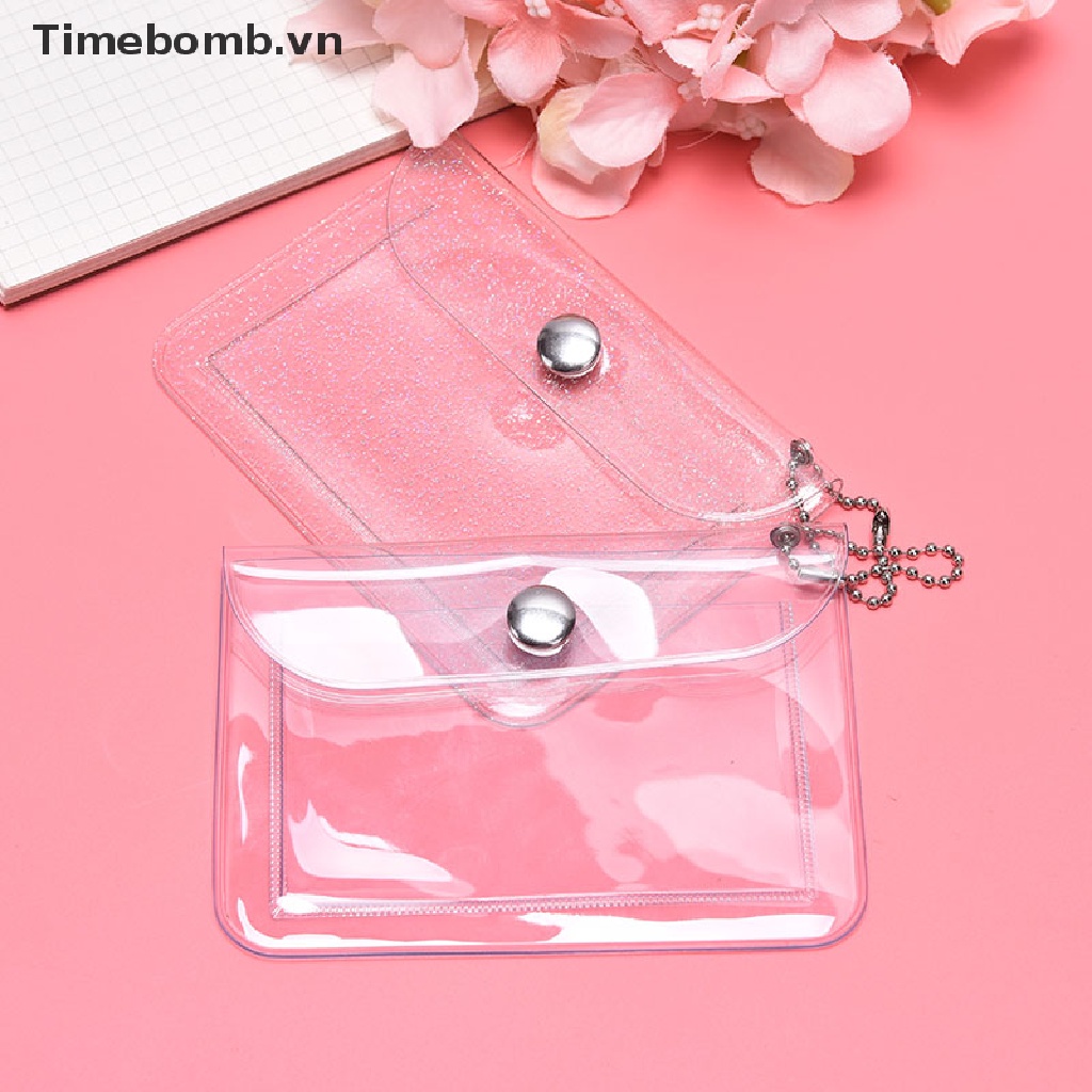 Ví Đựng Thẻ mini Bằng PVC Trong Suốt Lấp Lánh