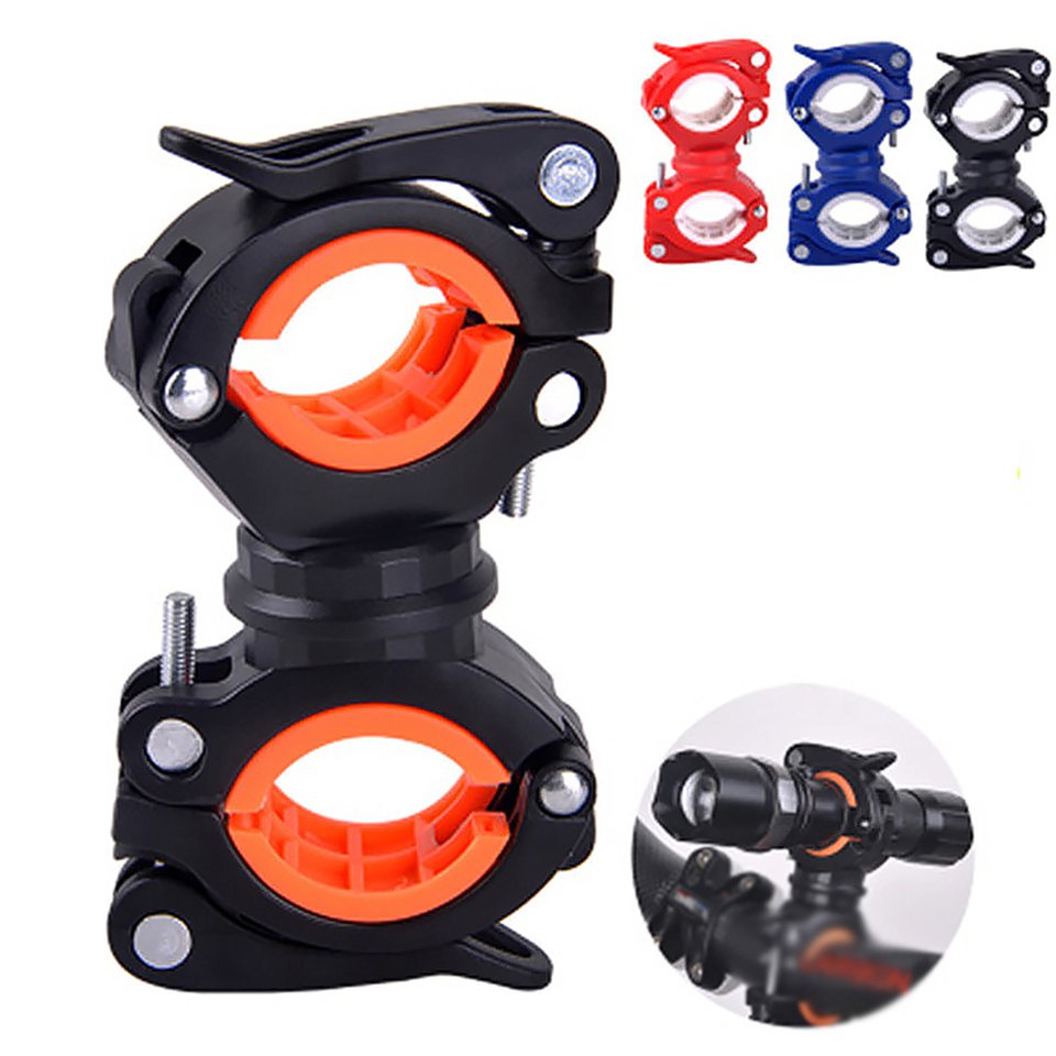 360 ánh sáng Khung xe đạp Đèn pin Kẹp Đèn pha Giá đỡ Xe Kẹp