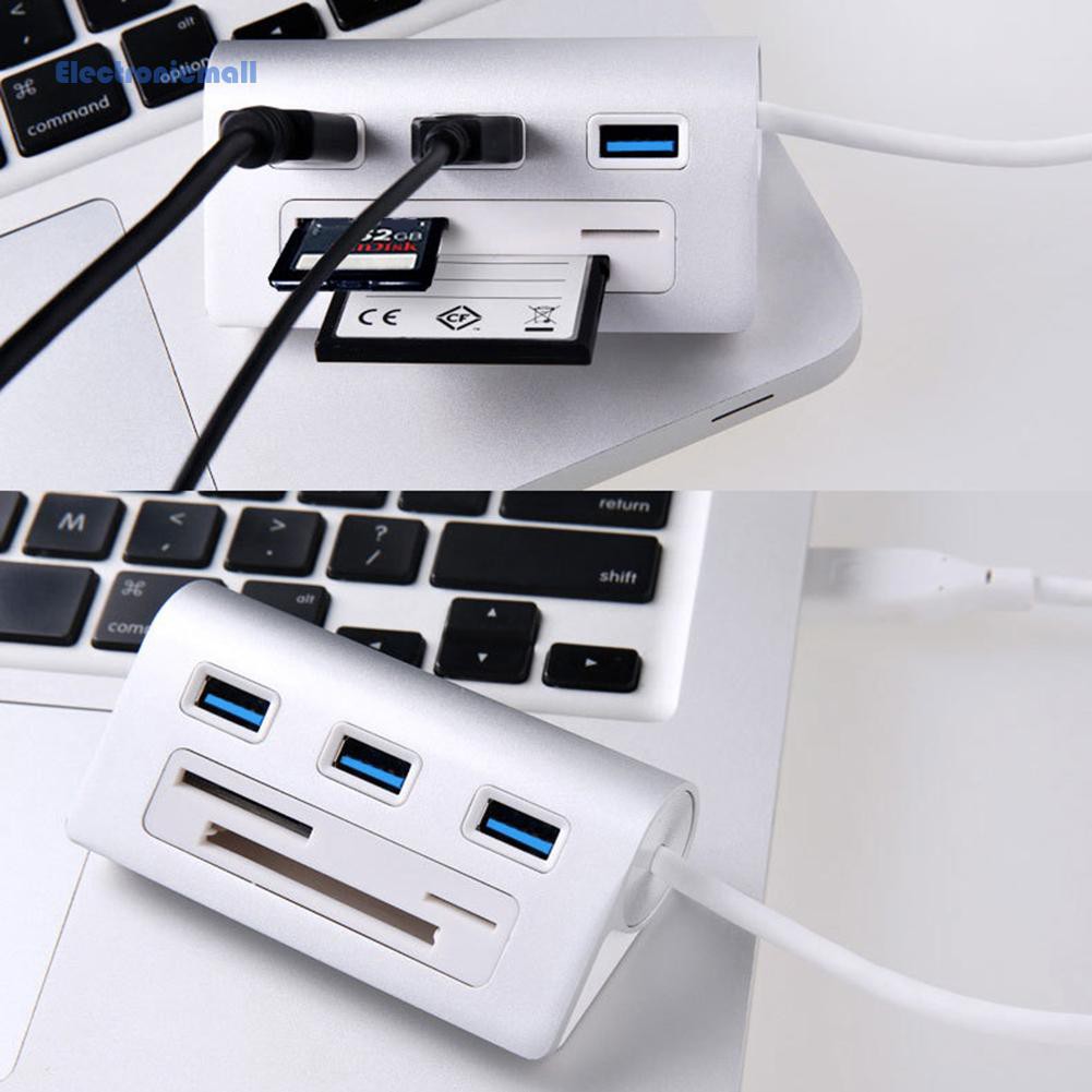 Đầu Đọc Thẻ Nhớ Usb 3.0 Hub Cf Sd Tf 3 Cổng Usb 6 Trong 1 Cho Laptop / Pc