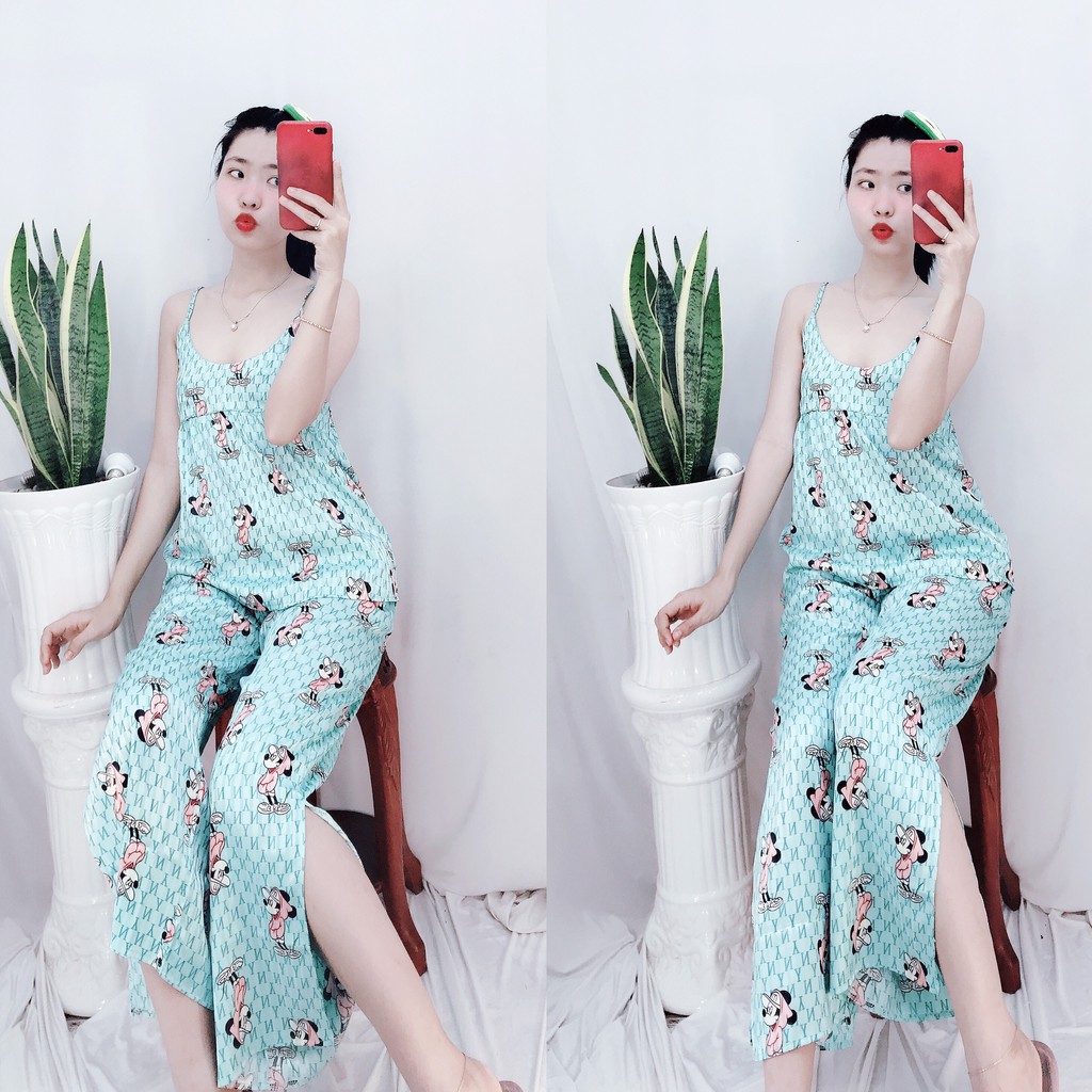 Đồ Bộ Nữ Mặc Nhà Lụa Gấm Pijama Quảng Châu Hai Dây Quyến Rũ | BigBuy360 - bigbuy360.vn