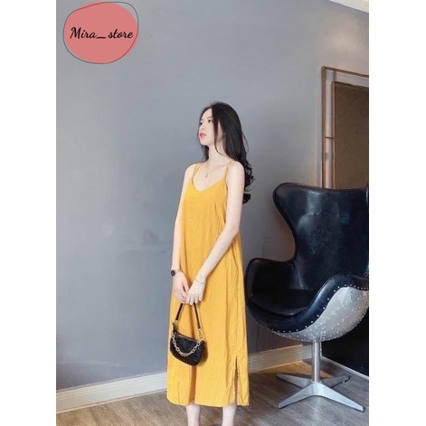 Váy Bầu[FREESHIP]Đầm Bầu Dáng Suông Hai Dây HaI Màu
