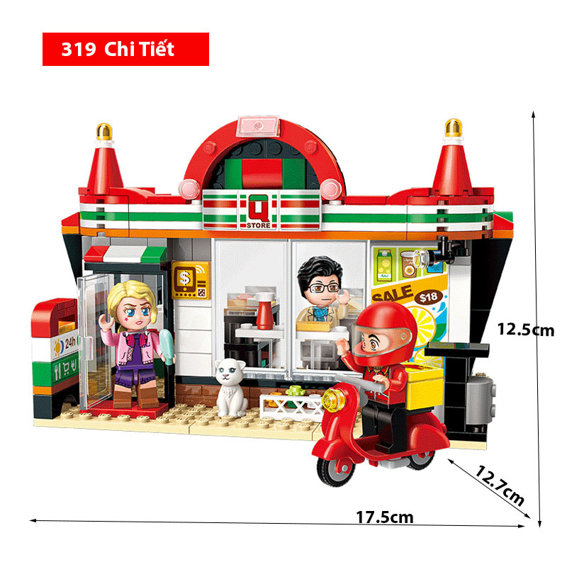 Đồ chơi lắp ghép Kiểu Lego bé trai bé gái Mô hình cửa hàng tiên lợi với 319 chi tiết chất liệu nhựa ABS cao cấp