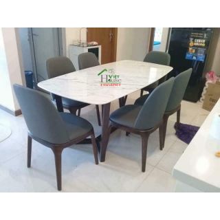 Bộ Bàn ăn mặt đá 6 ghế cao cấp (Freeship nt HCM, Biên Hoà, Dĩ An)