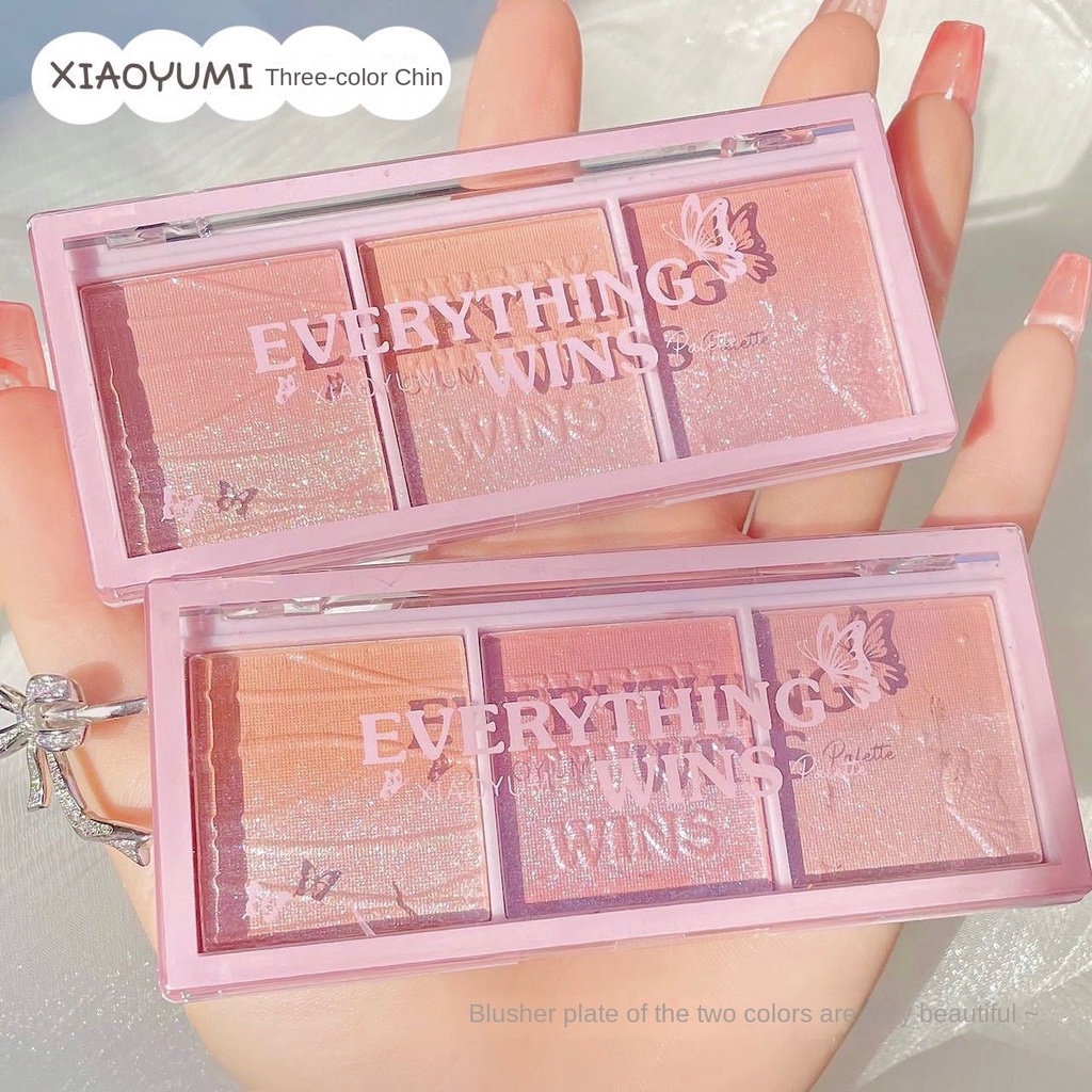 Bảng Phấn Má Hồng Ba Màu nude Ánh Ngọc Trai Dạ Quang Ba Trong Một