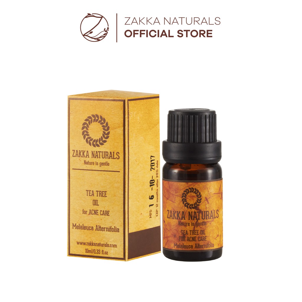 Tinh Dầu Tràm Trà Giảm Mụn Giảm Sưng Acne Tea Tree Oil 10ml - Zakka Naturals