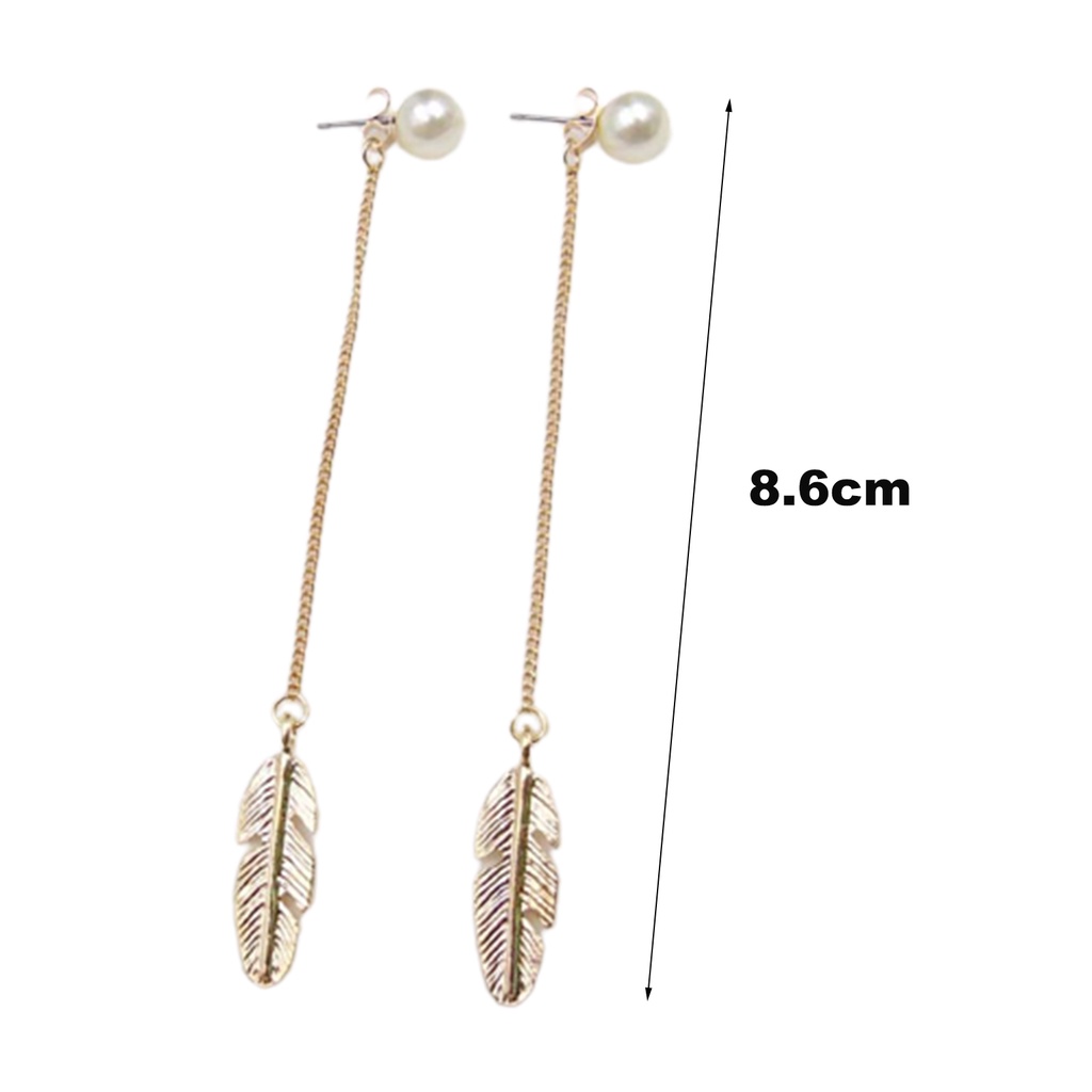 Đôi bông tai dáng rơi họa tiết chiếc lá thời trang cho nữ