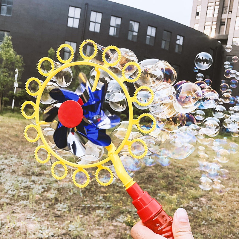 Đồ chơi thổi bong bóng hình cối xay gió kèm ống thổi cho bé