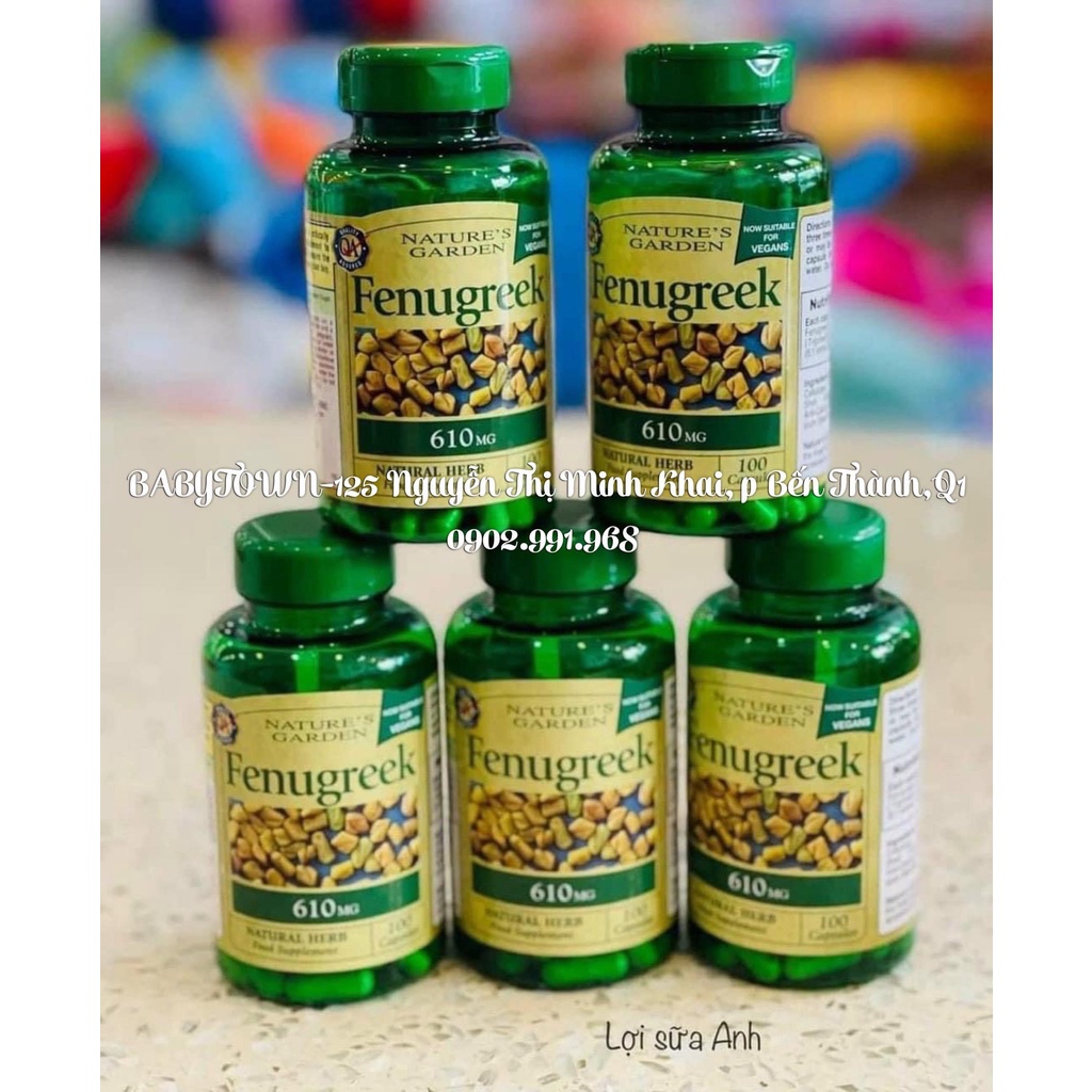Lợi Sữa Cỏ Cà Ri Fenugreek Nature's Garden 610mg