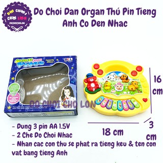 Hộp đồ chơi đàn organ thú pin tiếng anh có nhạc đèn 5031A
