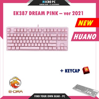 Bàn Phím Cơ Gaming🎮FREESHIP🎮 E-DRA EK387 Dream Pink 2021 (Huano Switch/Type C/Cherry Stab) - Hàng chính hãng BH 24 th