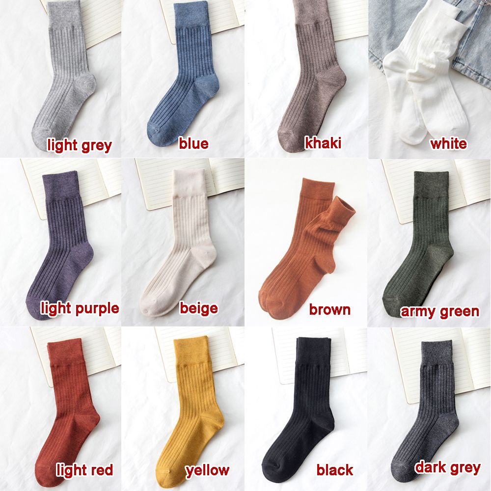 Tất cotton dày dặn giữ ấm mùa thu đông phong cách Nhật Bản cổ điển chất lượng cao cho nam nữ