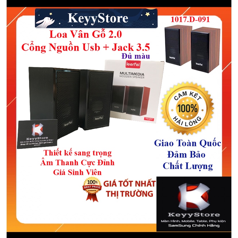 ❤️KeyyStore❤️ Loa Vân gỗ mini Loa gỗ 2.0 mini Loa laptop mini 1017 D091 cho máy tính laptop PC Âm Thanh KhủngSiêu bền