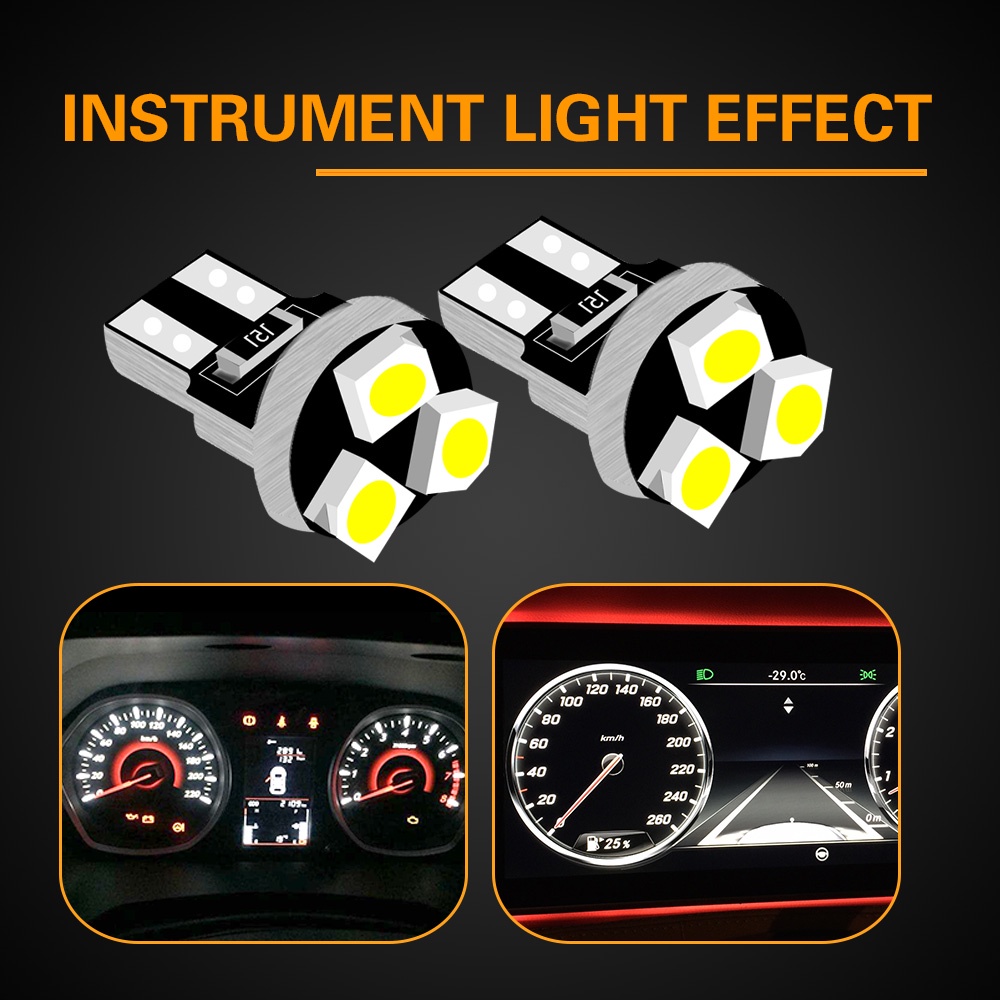 Bóng đèn LED T5 W3W 3SMD 1210 17 73 74 2721 ánh sáng trắng cho bảng đồng hồ xe hơi