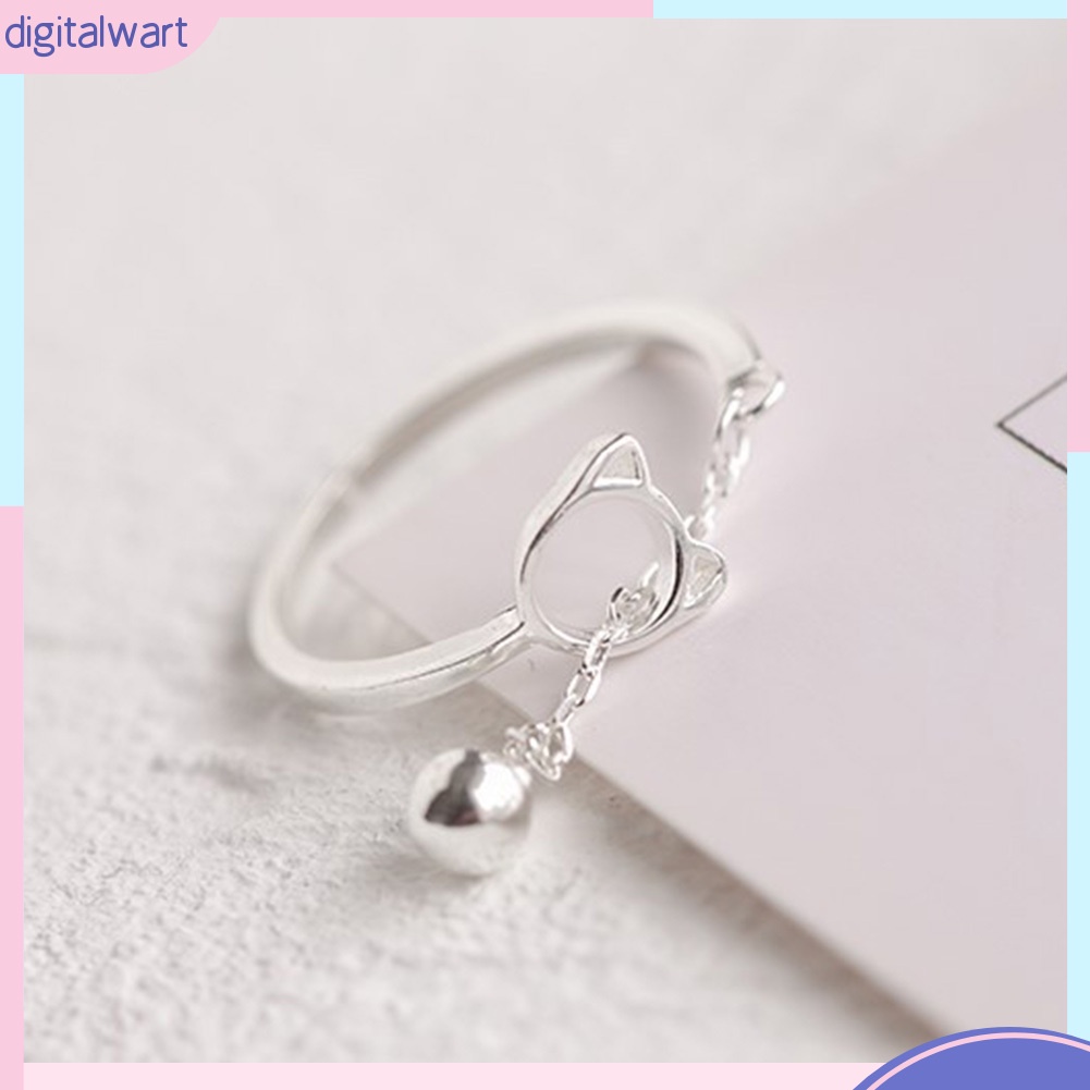 Nhẫn Hở Hình Mèo Dễ Thương Có Chuông Thời Trang Cho Nữ