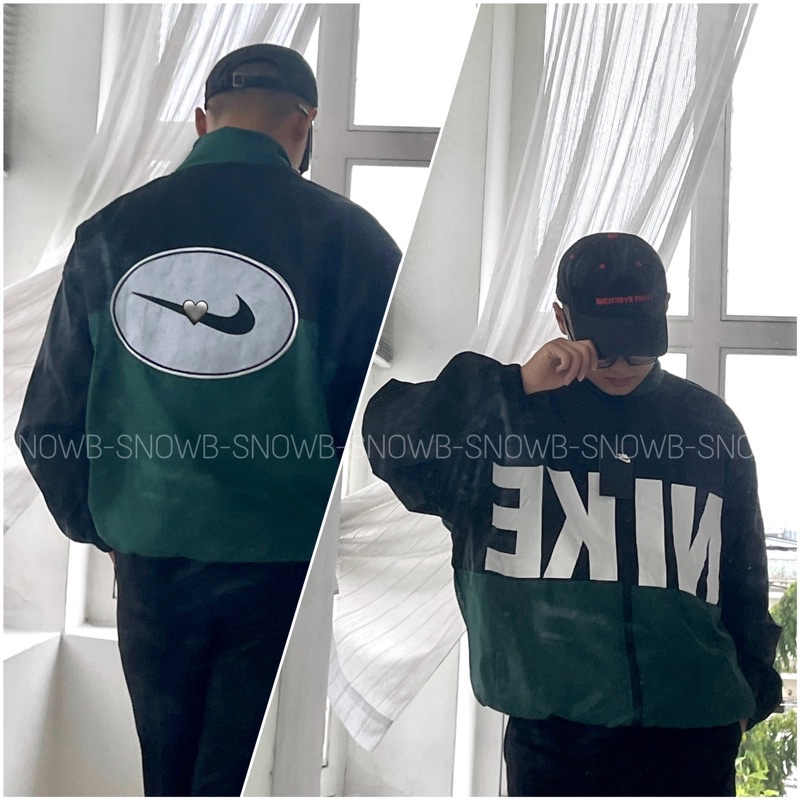 Áo Khoác Dù 2 Lớp Jacket Windbreaker Vintage - Xanh Đen
