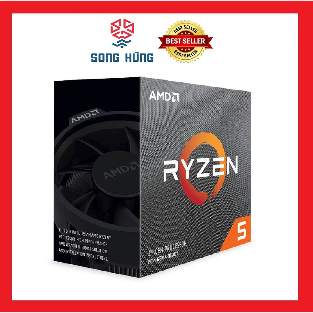 Bộ vi xử lý AMD Ryzen 5 3600, with Wraith Stealth cooler/ 3.6 GHz (4.2 GHz with boost) / 32MB / 6 cores 12 threads /65W