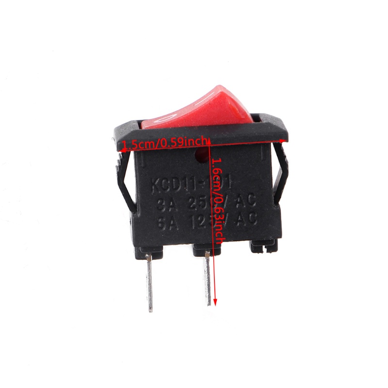 Set 10 công tắc ON/OFF 2 Pin 10x15mm SPST 3A AC 250V dành cho tàu thuyền