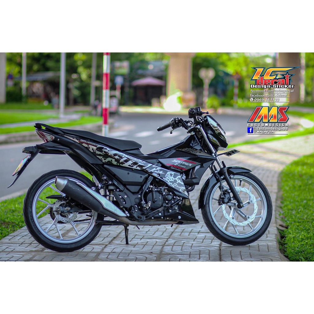 tem rời satria xám đen đỏ