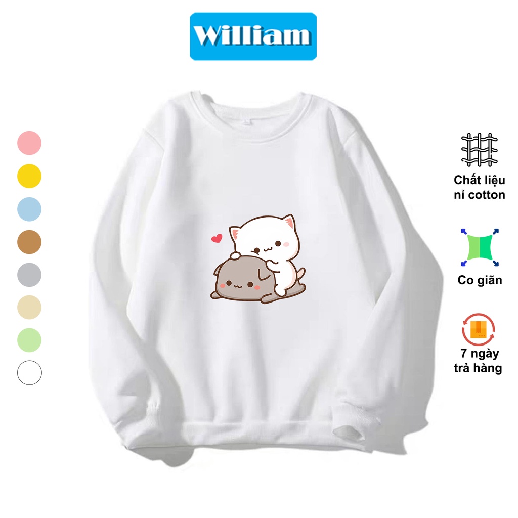 Áo sweater nam nữ hình Mèo dễ thương chất nỉ bông dày dặn, in Pet cao cấp William - DS224