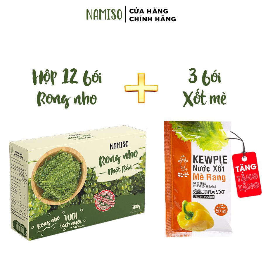  Combo 12 gói rong nho tách nước Namiso Organic, rong nho tách nước giàu dinh dưỡng