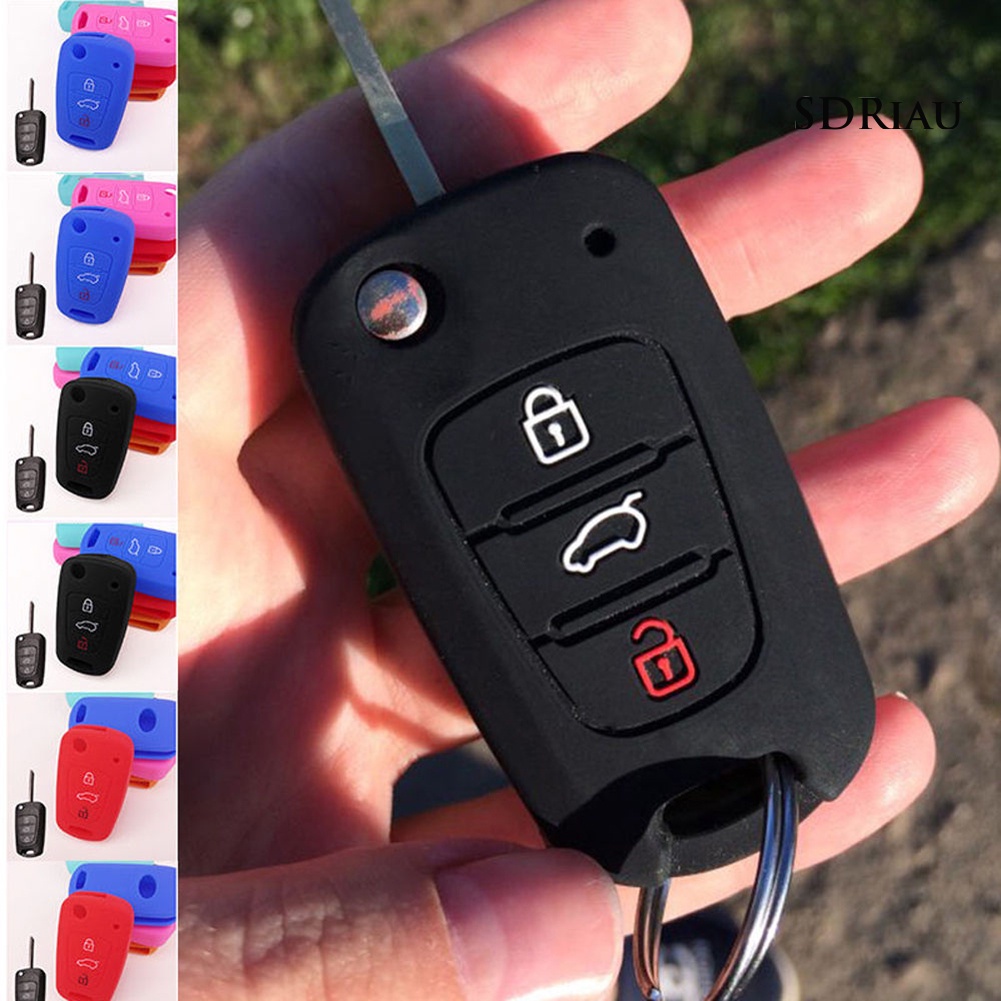 Vỏ Bọc Chìa Khóa 3 Nút Bằng Silicon Cho Hyundai Accent Elantra Sonata I20 I30 Ix35