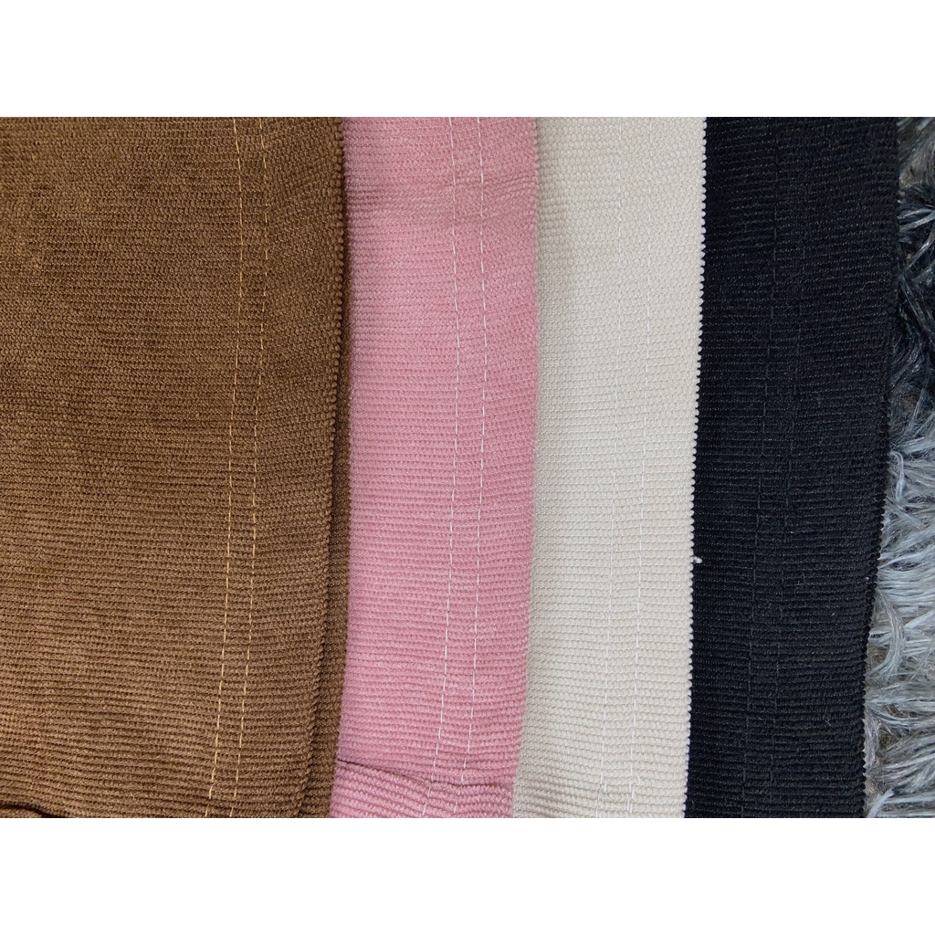Quần nhung tăm ống rộng culottes dáng suông cạp chun Pandinee Q02