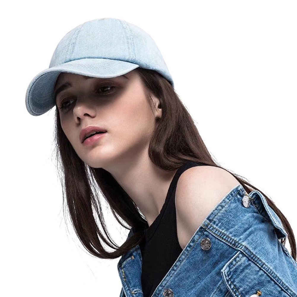 Mũ Lưỡi Trai Denim Cotton Chống Nắng Có Thể Điều Chỉnh Cho Nam Nữ