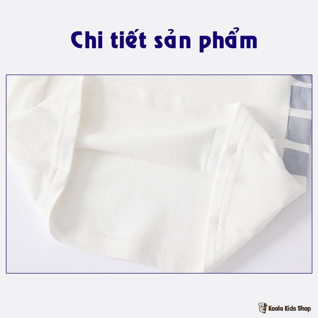 Áo POLO cotton co giãn bé trai WELLKIDS Áo cộc tay đơn giản có cổ trẻ em từ 2-7 tuổi