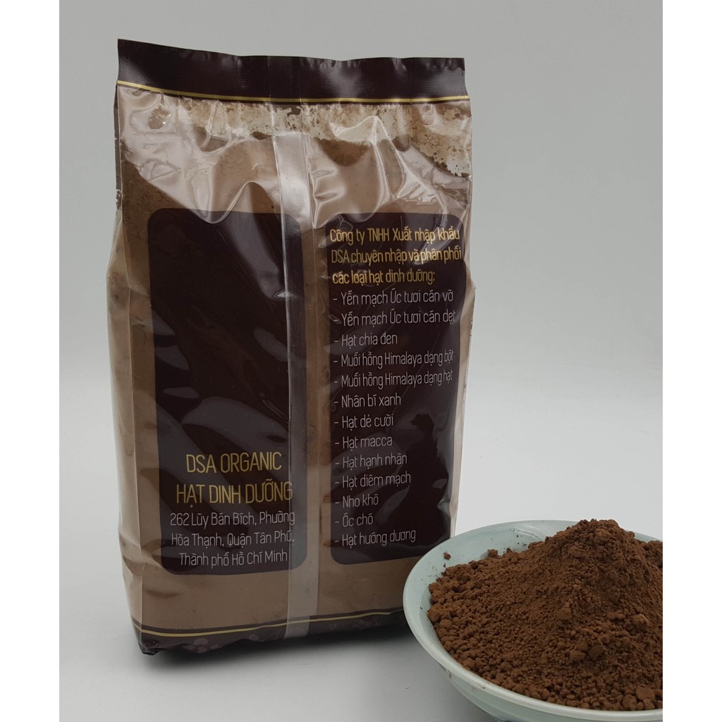 Bột Cacao nguyên chất khối lượng 500gr thương hiệu DSA.