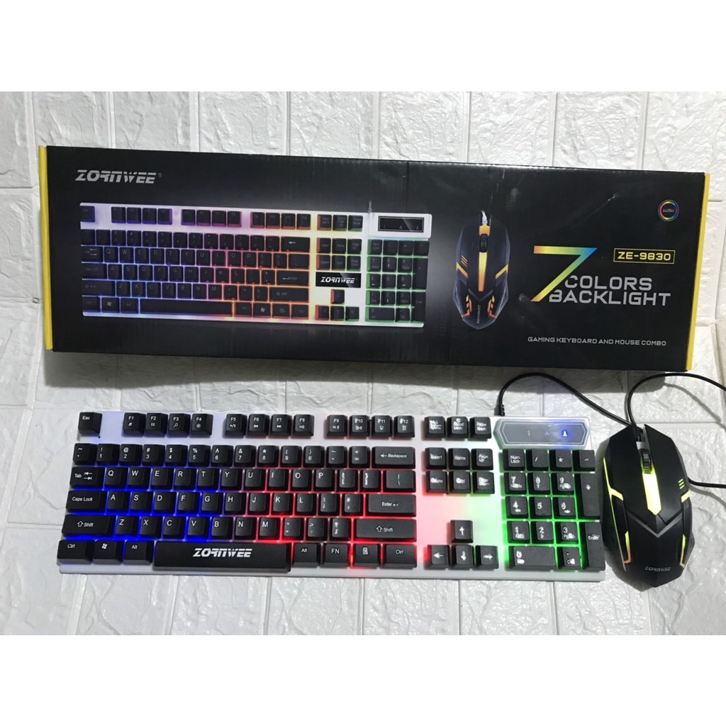 Bộ Phim Chuột Gaming ZE-9830 Có Đèn Led - Phím Giả Cơ Led Siêu Đẹp Chuyên Chơi Game, Văn Phòng Cho Máy Tính Laptop