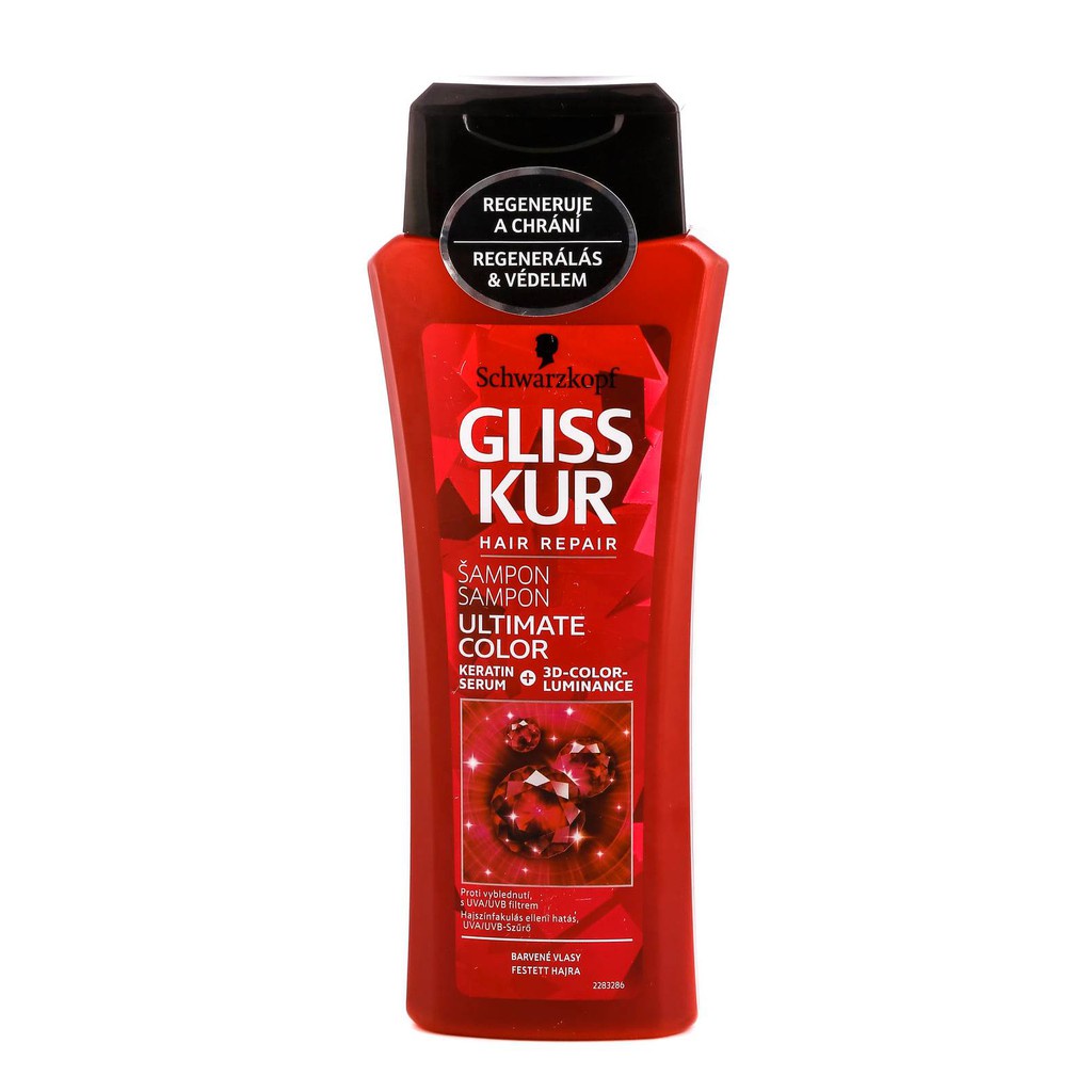 Cặp dầu gội xả Gliss Kur dành cho tóc hư tổn toàn diện,tóc khô xơ tóc nhuộm, nội địa Châu ÂU, GGEU