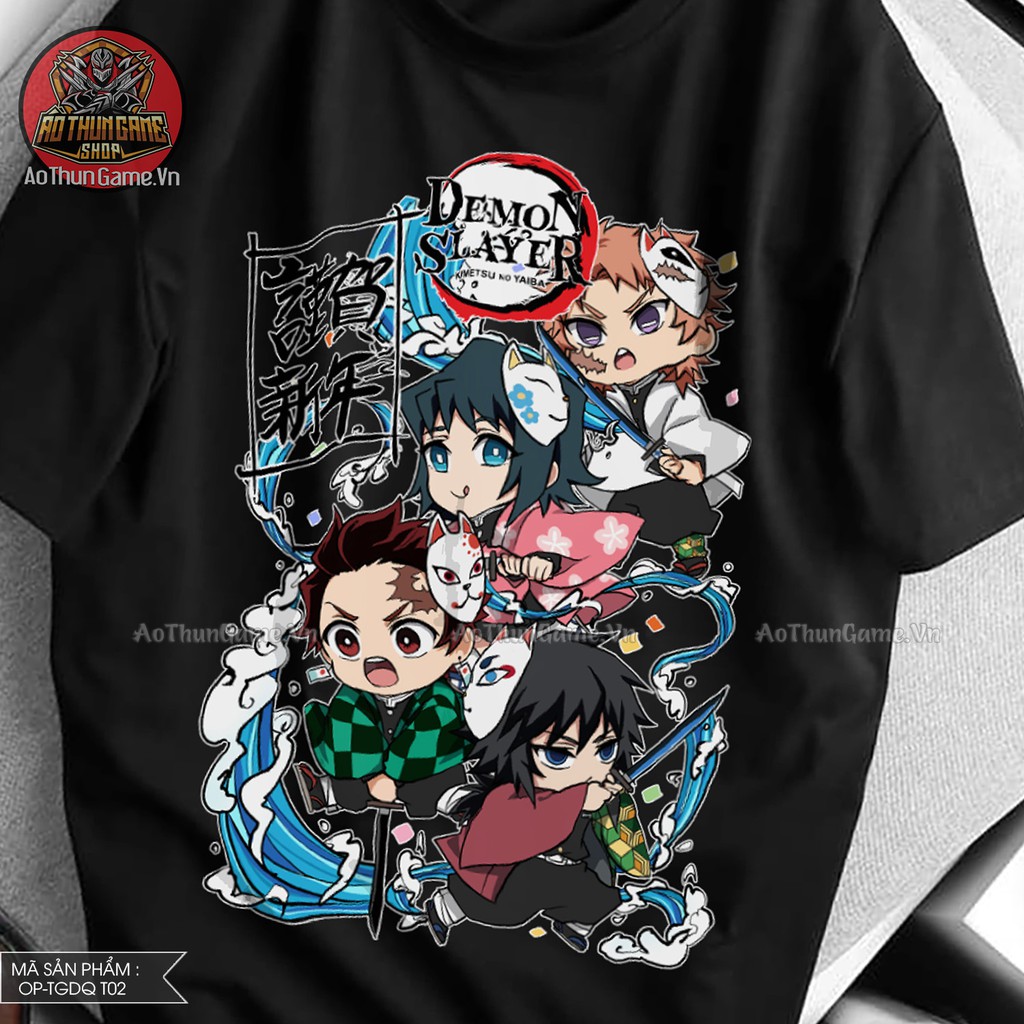 Áo thun thanh gươm diệt quỷ T02 (Đen) Kimetsu No Yaiba Tanjiro Nezuko, áo ainime có size bé cho trẻ em | AoThunGameVn | BigBuy360 - bigbuy360.vn