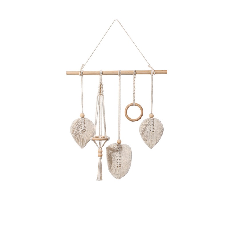 Thảm Dệt Treo Tường Kèm Giá Đỡ Cây Cảnh Trang Trí Phong Cách Boho