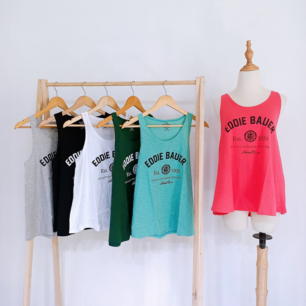 Áo ba lỗ nữ tanktop form rộng dáng xòe in chữ eddie thun cotton đơn giản mặc mát balo nữ cụt tay tập gym thun giấy