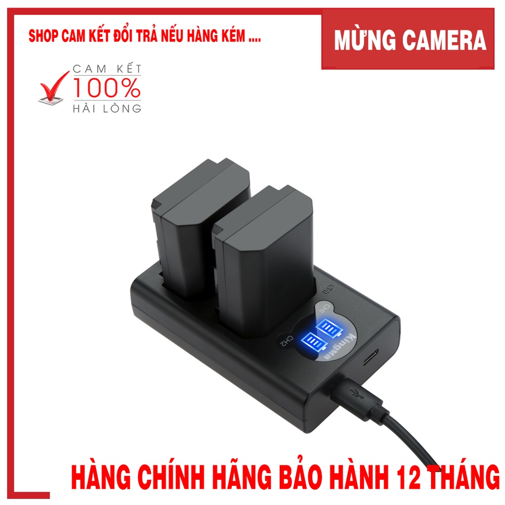 Bộ 2 pin sạc và đốc sạc đôi KingMA NP-FZ100 cho Sony A9 A7III A7RIII - Hàng chính hãng