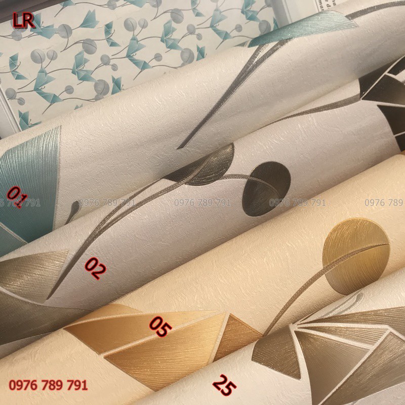 Giấy Dán Tường 3d Phòng Khách Đẹp, Lụa Không Keo, Khổ 10m x 53 cm, Nhiều Màu Lựa Chọn