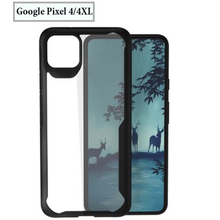 Ốp Lưng Google Pixel 4/4XL Chống Sốc Mặt Lưng Cứng Trong Suốt Viền Đen(Không Bị Ngả Vàng)
