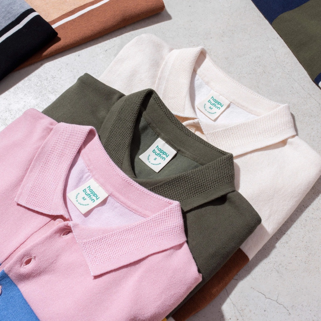 Áo polo nam ngắn tay HB chất liệu len dệt phối màu sọc ngang | KATUS STORE 00601