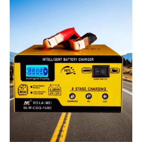 Bộ sạc ắc quy 12v/24v 3AH - 200ah BT-168 máy sạc bình xe máy ôtô xe tải thông minh tự động ngắt khi đầy