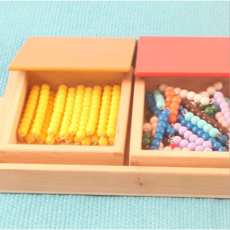 Giáo cụ Montessori - Trò chơi con rắn cộng (Snake game with 3 box)