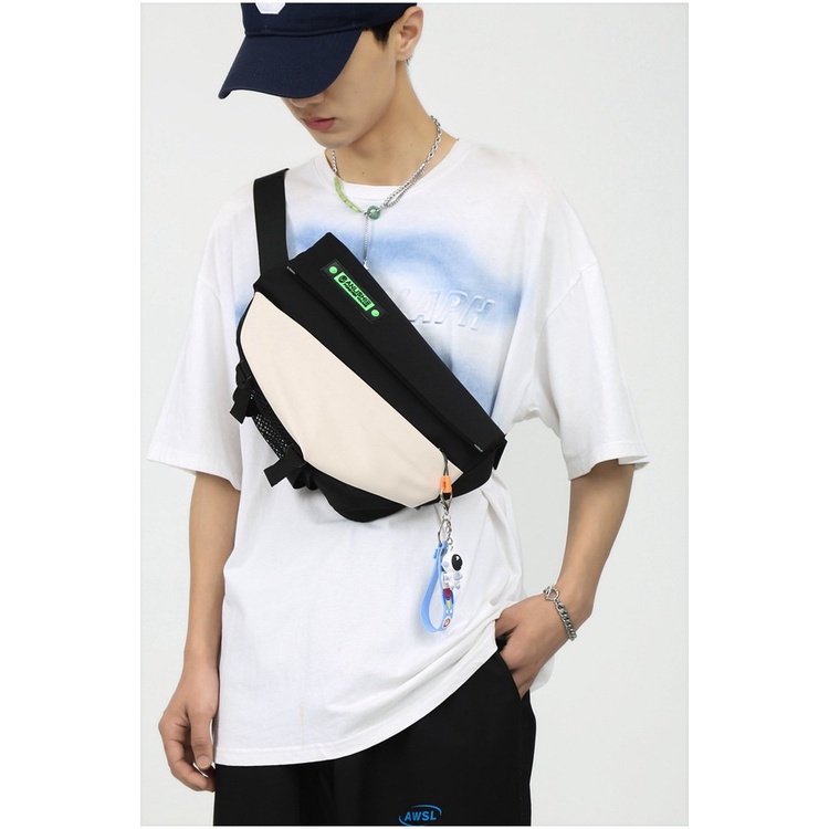 Túi đeo chéo nam nữ Unisex thời trang KB-RUILI, vải chống thấm nước + Tặng kèm móc khóa