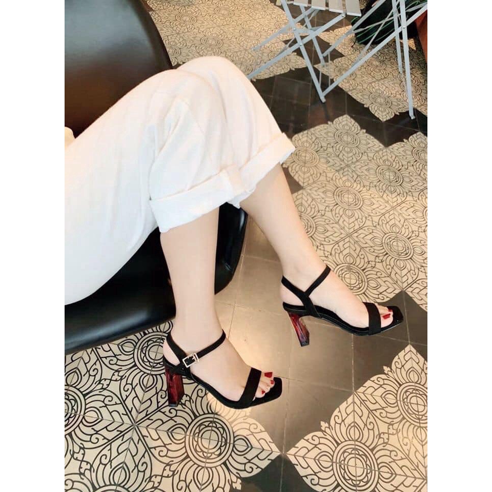 SANDAL GÓT ĐỎ HỔ PHÁCH 9 PHÂN_Mã S89