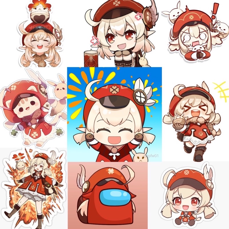 Hình dán Sticker Klee Genshin impact 30-60 ảnh ép lụa khác nhau