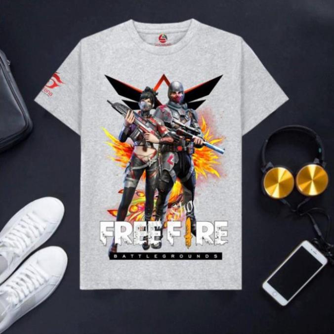 VHL Store [GIÁ XƯỞNG] Áo Free Fire màu ghi xám chất cotton cực mát Mùa 19 VHL Store